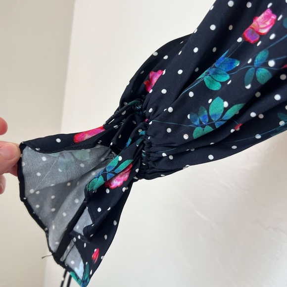 For Love & Lemons Rosen tie front black top size XXS - Picture 5 of 9